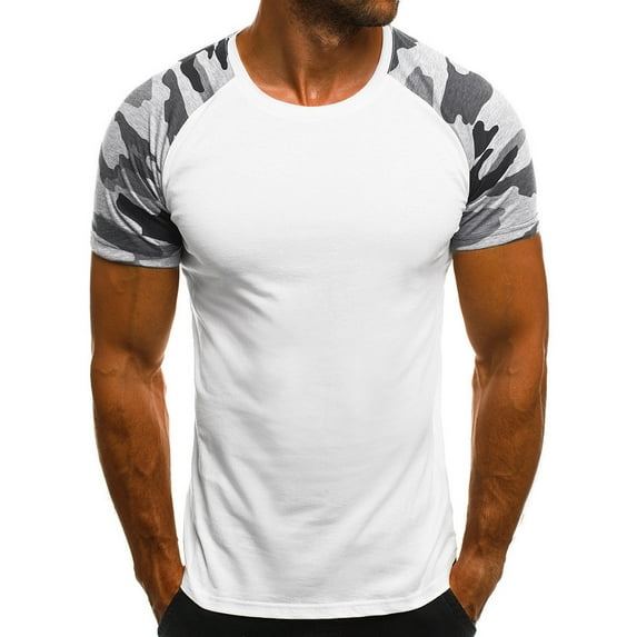 outfmvch t shirts for men fashion casual slim camouflage printed short sleeve t shirt womens tops polo shirts for men white