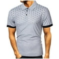 thumbnail image 1 of outfmvch t shirts for men fashion personality casual slim short sleeve dot print t shirt womens tops grey, 1 of 5
