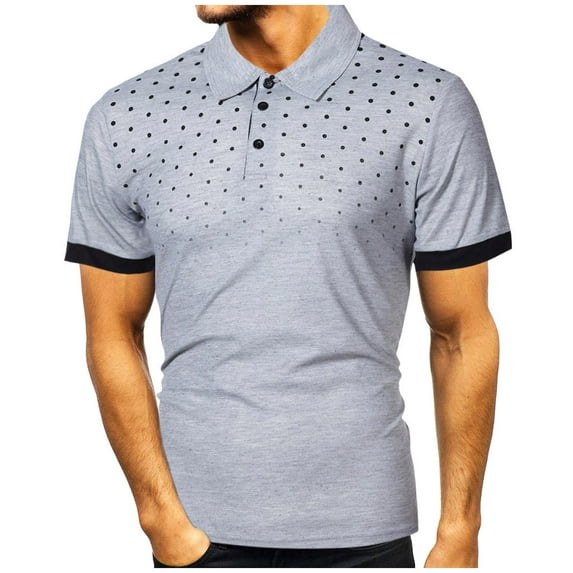 outfmvch t shirts for men fashion personality casual slim short sleeve dot print t shirt womens tops grey