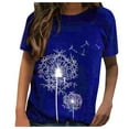 thumbnail image 1 of outfmvch t shirts for women fashion casual print short sleeves loose t-shirt womens tops shirts for women navy, 1 of 5