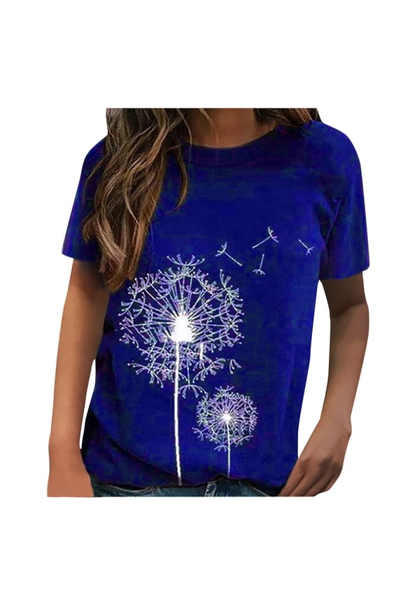 t shirts for women fashion casual print short sleeves loose t-shirt womens tops shirts for women navy