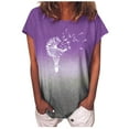 thumbnail image 1 of outfmvch t shirts for women fashion gradient print short sleeves t-shirt womens tops shirts for women purple, 1 of 4
