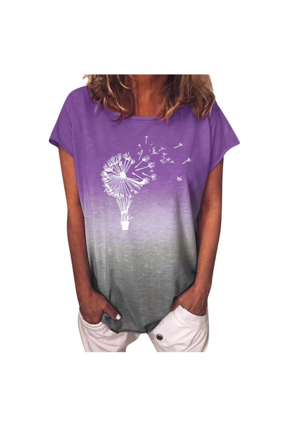 t shirts for women fashion gradient print short sleeves t-shirt womens tops shirts for women purple