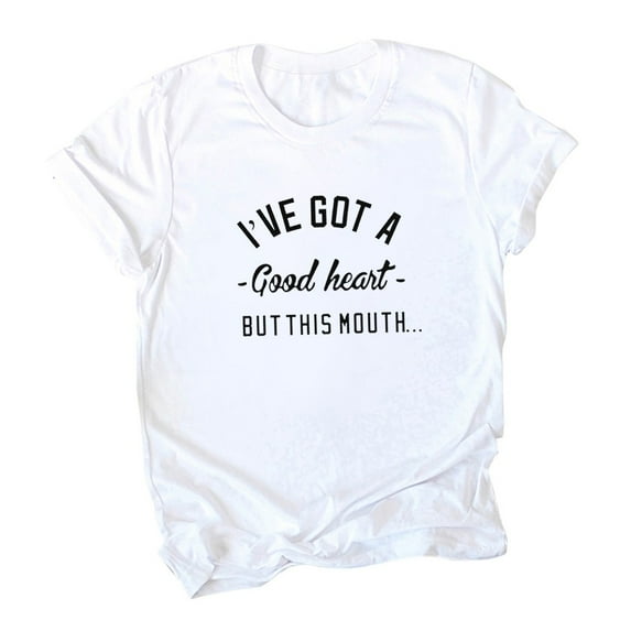 outfmvch t shirts for women fashion short sleeve letter print plus size cotton casual womens tops shirts for women white