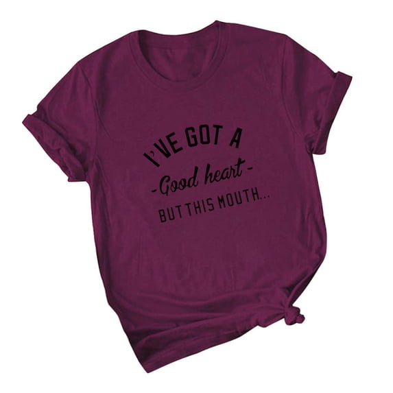 outfmvch t shirts for women fashion short sleeve letter print plus size cotton casual womens tops shirts for women