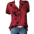thumbnail image 1 of outfmvch t shirts for women plus size printing shirt pocket easy sleeve short womens tops shirts for women red, 1 of 3