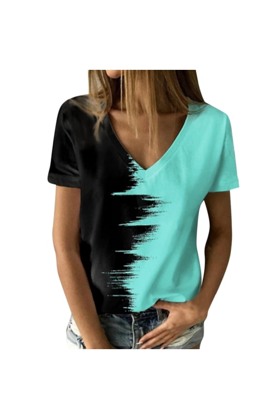 t shirts for women short sleeve t shirt colorblock fashion womens tops shirts for women green