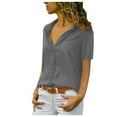 thumbnail image 1 of outfmvch t shirts for women solid t-shirt office ladies plain short sleeve blouse top womens tops, 1 of 7