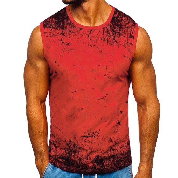 outfmvch tank top for men spring summer casual beach printed sleeveless tank womens tops red