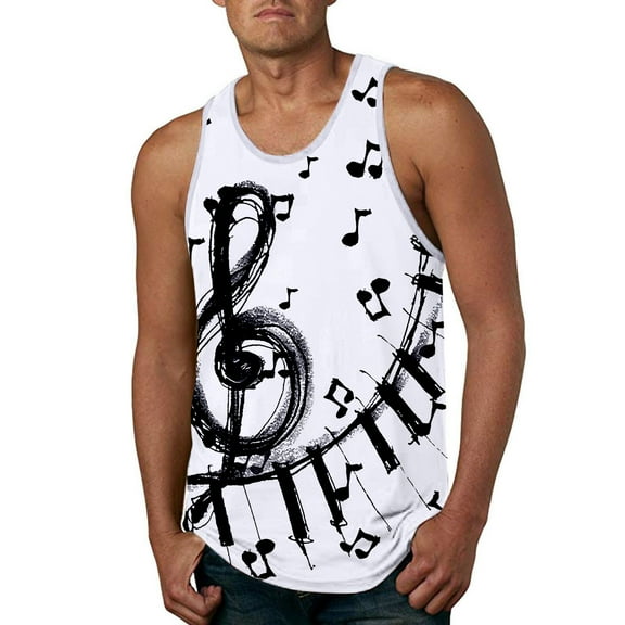 outfmvch tank top for men spring summer casual beach printed sleeveless tank womens tops white