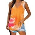 thumbnail image 1 of outfmvch tank top for women casual tie dye printing tank sleeveless vest t shirt womens tops crop tops yellow, 1 of 6
