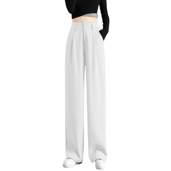 outfmvch women's pants wide leg high elastic waisted in the back business work long straight suit for summer pants for women cargo pants
