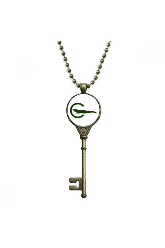 outline fish attack body key necklace pendant tray embellished chain