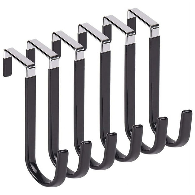 Over Door Hooks for Hanging Clothes, 6 Packs Hanger Soft Rubber Surface