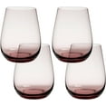 thumbnail image 1 of over&back 18oz Stemless Glassware, fun wine glasses, Dishwasher Safe, Decorative Purple Wine Glasses – Set of 4, 1 of 9