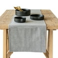 thumbnail image 1 of over&back 18x108 Woven Chambray Cotton Table Runner - Washable Table Runners for a Custom Home Decor Tablescape - Coffee Table, Dinner Table, Living Room - Grey, 1 of 10