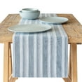 thumbnail image 1 of over&back 18x108 Woven Striped Table Runner - Washable Table Runners for a Custom Home Decor Tablescape - Coffee Table, Dinner Table, Living Room - Blue, 1 of 7