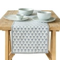 thumbnail image 1 of over&back 18x90 Hand-Blocked Printed Cotton Table Runner - Washable Table Runners for a Custom Home Decor Tablescape - Perfect for Coffee Table, Dinner Table, Living Room, and More - Blue Flower, 1 of 9