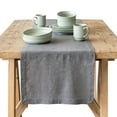 thumbnail image 1 of over&back 18x90 Washed 100% Linen Table Runner - Washable Table Runners for a Custom Home Decor Tablescape - Perfect for Coffee Table, Dinner Table, Living Room, and More - Grey, 1 of 11