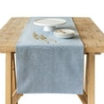 thumbnail image 1 of over&back 18x90 Woven Chambray Cotton Table Runner - Washable Table Runners for a Custom Home Decor Tablescape - Coffee Table, Dinner Table, Living Room - Blue, 1 of 10