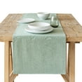 thumbnail image 1 of over&back 18x90 Woven Chambray Cotton Table Runner - Washable Table Runners for a Custom Home Decor Tablescape - Coffee Table, Dinner Table, Living Room - Green, 1 of 10