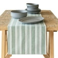 thumbnail image 1 of over&back 18x90 Woven Striped Table Runner - Washable Table Runners for a Custom Home Decor Tablescape - Coffee Table, Dinner Table, Living Room - Green, 1 of 9