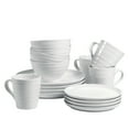 thumbnail image 1 of over&back Dinnerware Set - Stoneware Dish Set with Dinner Plates, Salad Plates, Soup Bowls, Mugs - 16-Piece All-Occasion Place Settings - Circles | White, 1 of 8