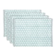 thumbnail image 1 of over&back Set of 4 Hand-Blocked Placemats - Colorful Dining Table Mat - Each Placemat is Unique - 100% Cotton - Machine Washable - Kitchen and Home Decor - Blue Leaf, 1 of 9