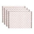 thumbnail image 1 of over&back Set of 4 Hand-Blocked Placemats - Colorful Dining Table Mat - Each Placemat is Unique - 100% Cotton - Machine Washable - Kitchen and Home Decor - Pink Blossom, 1 of 12