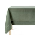 thumbnail image 1 of over&back 100%-Linen Woven Tablecloth - Colorful Dining Room Table Cover - Mitered Corner Hems - Machine Washable - Kitchen and Home Decor - Green - 70x108, 1 of 13