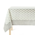 thumbnail image 1 of over&back Hand-Screened Tablecloth - Dining Table Cover - Each Tablecloth is Unique - 100% Cotton - Machine Washable - Kitchen and Home Decor - Green Flower - 70x90, 1 of 10