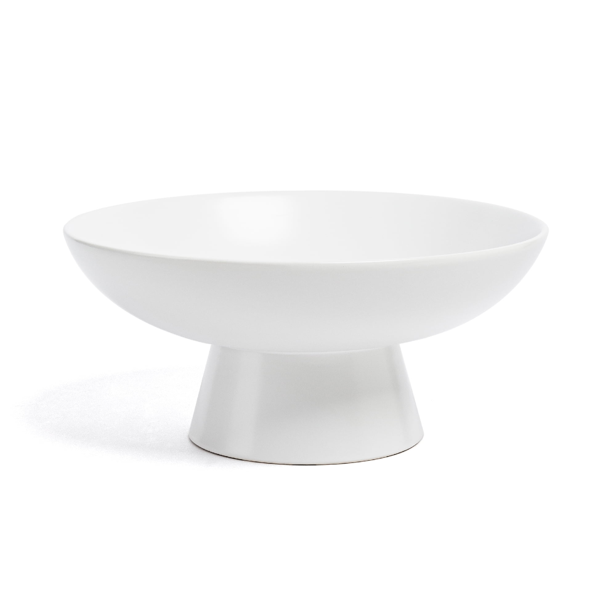 White Ceramic Footed Serving Bowl - 11" Diameter