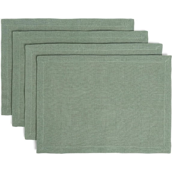 over&back Line Woven Placemats, Washable Placemats, Dining Table Placemats Set of 4