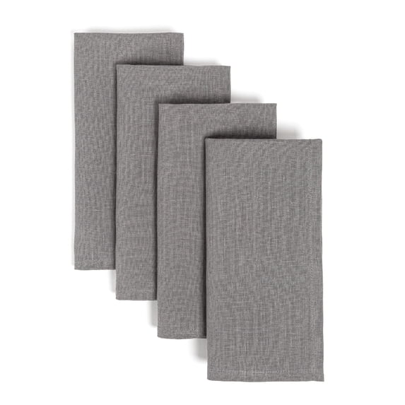 over&back Washed 100% Linen Cloth Napkins - Washable Napkins Set for Mixing, Matching, and Creating a Custom Home Decor Tablescape - Grey