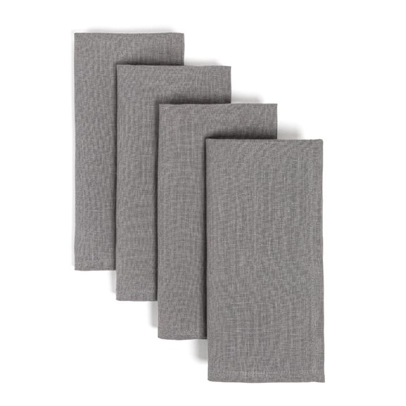 over&back Washed 100% Linen Cloth Napkins - Washable Napkins Set for Mixing, Matching, and Creating a Custom Home Decor Tablescape - Grey