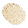 thumbnail image 1 of over&back Set of 4 Natural Round Woven Placemats - Dining Table Mat - Made with Natural Fibers - Kitchen and Home Decor - Natural, 1 of 7