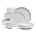 thumbnail image 1 of over&back Coupe Dinnerware Set - Porcelain Dishes - Comes with 4 Dinner Plates, 4 Salad Plates, 4 Cereal Bowls, and 4 Dinner Bowls - 16-Piece All-Occasion Place Settings - Glossy White, 1 of 8