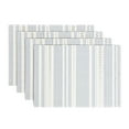 thumbnail image 1 of over&back Set of 4 Reversible Woven Placemats - Colorful Dining Room Table Mat - UVA/UVB-Proof Polypropylene - Indoor and Outdoor Kitchen and Home Decor - Striped - Blue - Rectangle, 1 of 12