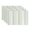 thumbnail image 1 of over&back Set of 4 Reversible Woven Placemats - Colorful Dining Room Table Mat - UVA/UVB-Proof Polypropylene - Indoor and Outdoor Kitchen and Home Decor - Striped - Green - Rectangle, 1 of 12