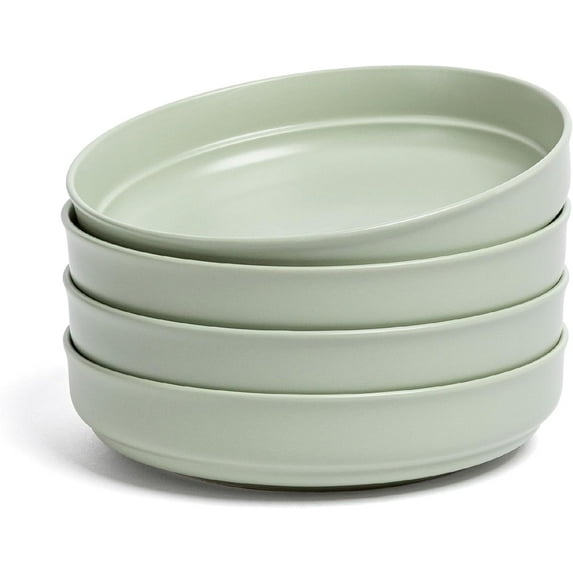 over&back Rim Dinner Bowl Set, Stoneware Soup Bowls, Microwave & Dishwasher Safe, 4 Pieces