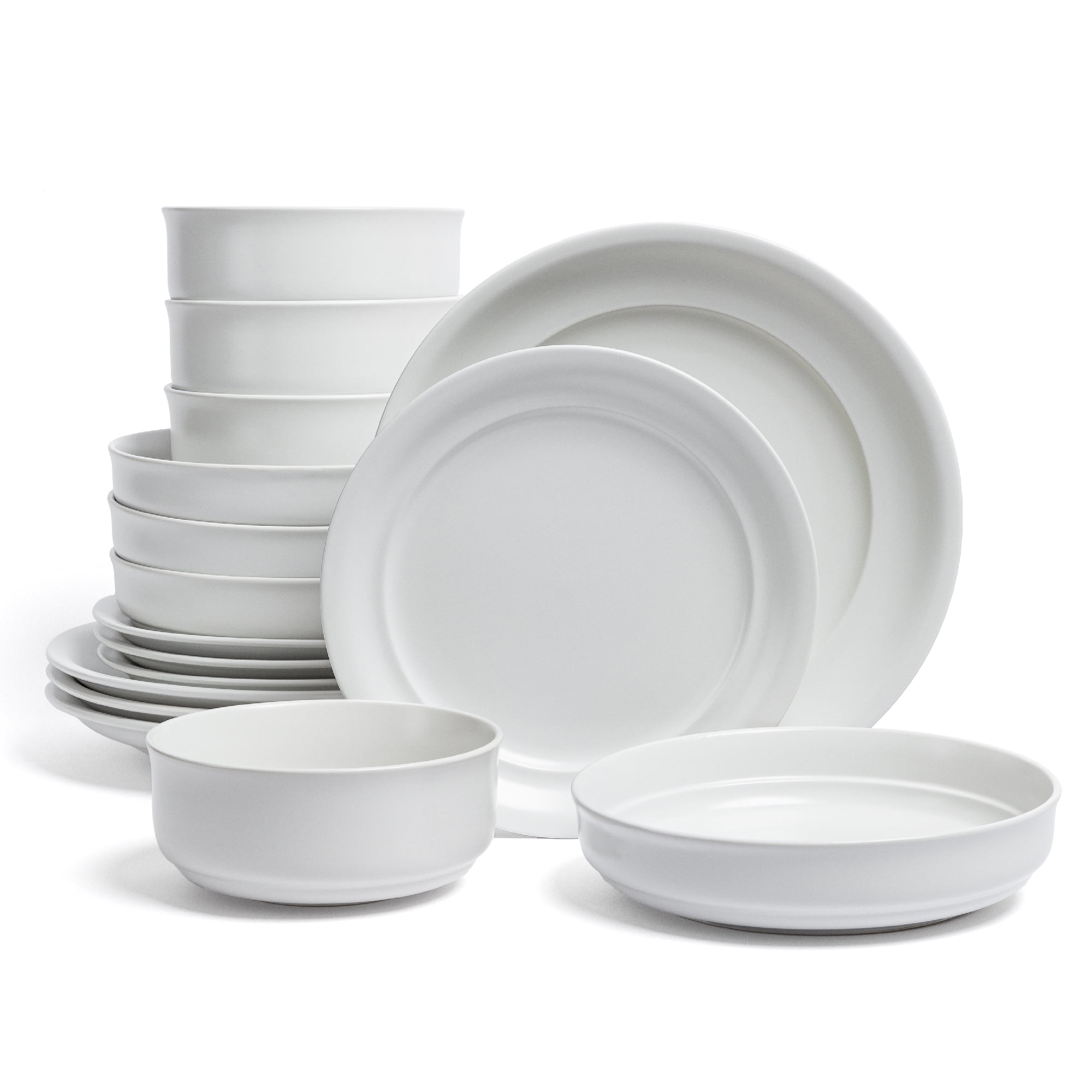 over&back Rim Dinnerware Set Stoneware Dishes Comes with 4 Dinner