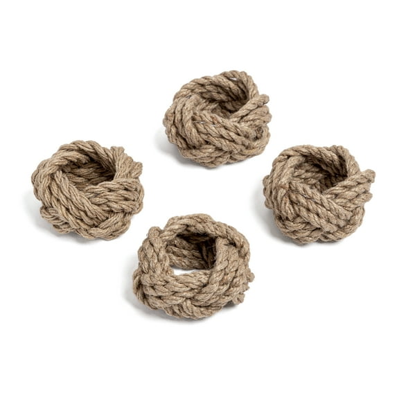 over&back Set of 4 Woven Rope Napkin Rings - Decorative Dining Table Decor for Events, Parties, and Get-Togethers