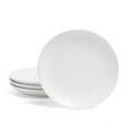 thumbnail image 1 of over&back Stoneware Plates - Dish Set with 4 Appetizer Plates - 4-Piece All-Occasion Place Settings - Elegant Dinnerware Sets for Home and Kitchen - 6.3" x 6.3" - Semi-Matte White, 1 of 8