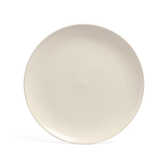 over&back Coupe Stoneware Serving Platter - Elegant 1-Piece Round Serving Platter to Complete Your Kitchen Set - 13.1" x 13.1" - Semi-Matte Ivory