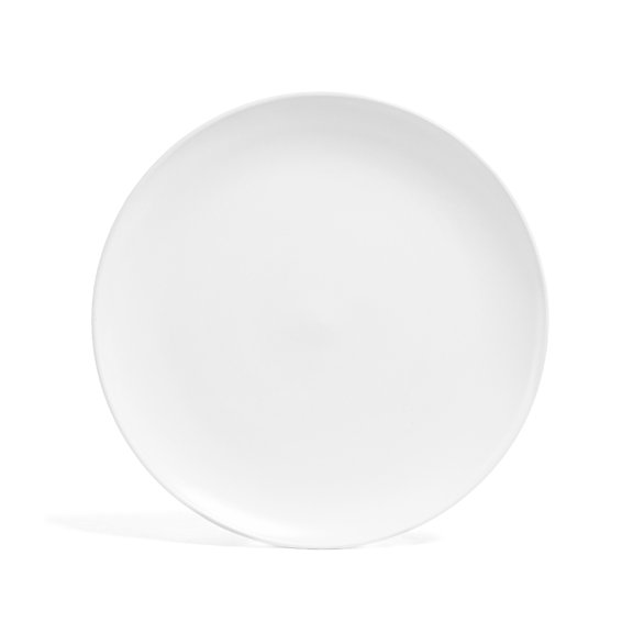 over&back Coupe Stoneware Serving Platter - Elegant 1-Piece Round Serving Platter to Complete Your Kitchen Set - 13.1" x 13.1" - Semi-Matte White