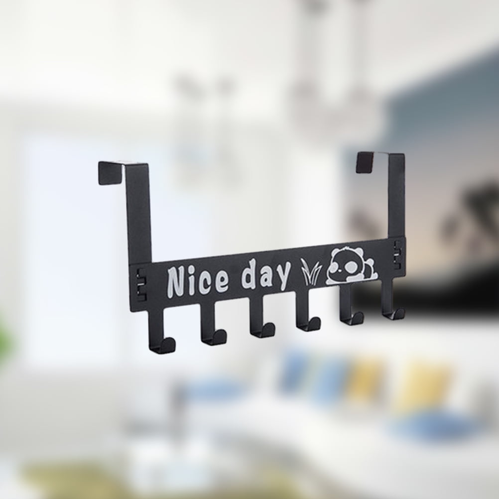 over the door hook rack Over the Door Hook Carbon Steel Detachable 6 Coat Hooks Pegs No Drill