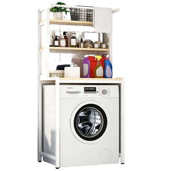 over washer storage shelf 3 tier drum washing machine rack space saving laundry organizer white 1 pack