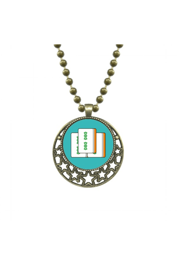 overlapping mahjong slivers pendant star necklmoon chain jewelry