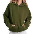 thumbnail image 1 of oversized hoodies for women Casual Long Sleeve Baggy Pullover Sweatshirt Fall Basic Drop Shoulder Outfits Kangaroo Pocket Army Green M, 1 of 5