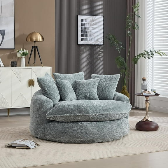 Modern Oversized and Fluffy Sofa Bed with Pillows